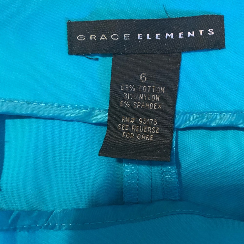 Grace Elements, Turquoise Ankle Pants, Flat Front - image 3